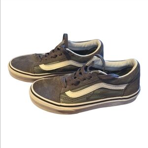 Vans Kids Old Skool Canvas Suede Sneakers Charcoal Grey Size 1 Youth EUC